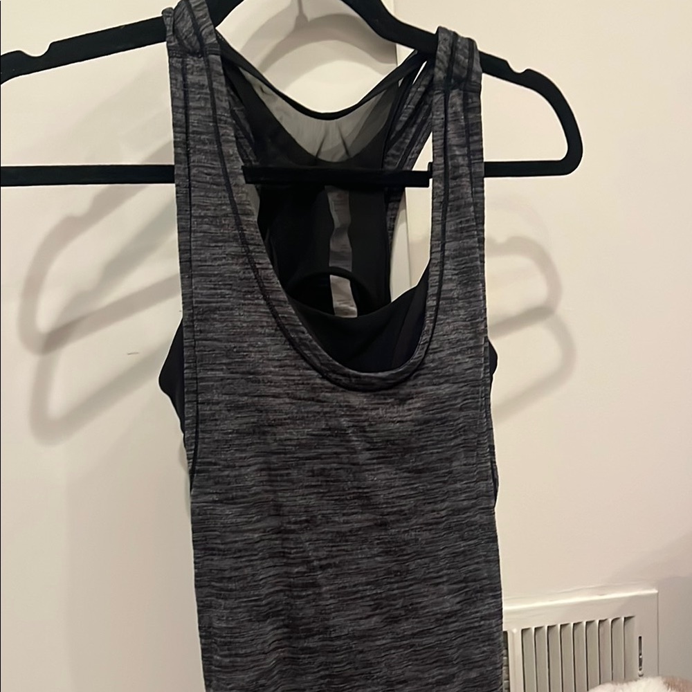 Lululemon Athletica Gray Black Sleeveless Tank Top